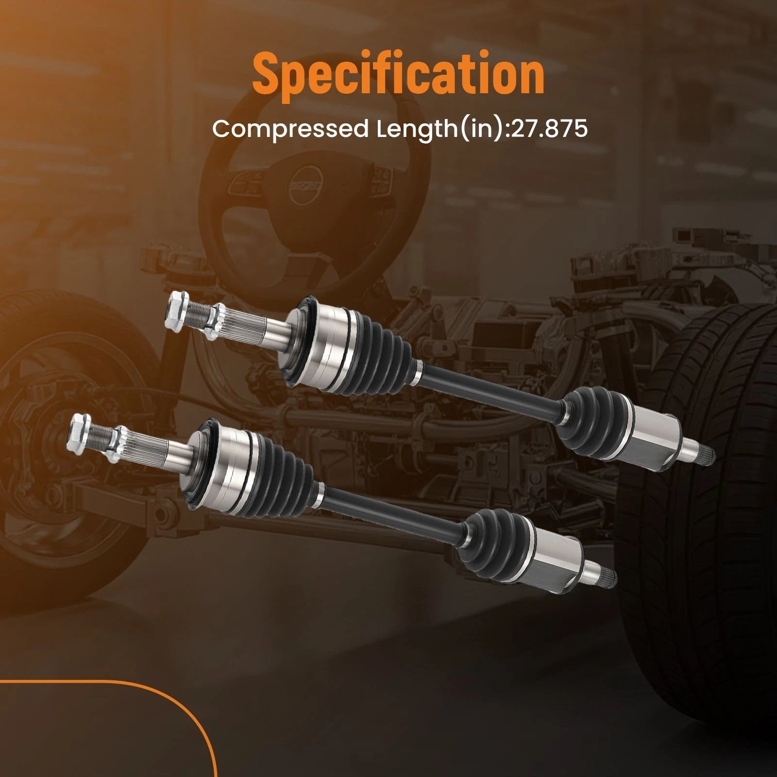 Front CV Axle Shaft Kit for Toyota Tundra (2000–2006), Sequoia (2001–2007) 4WD