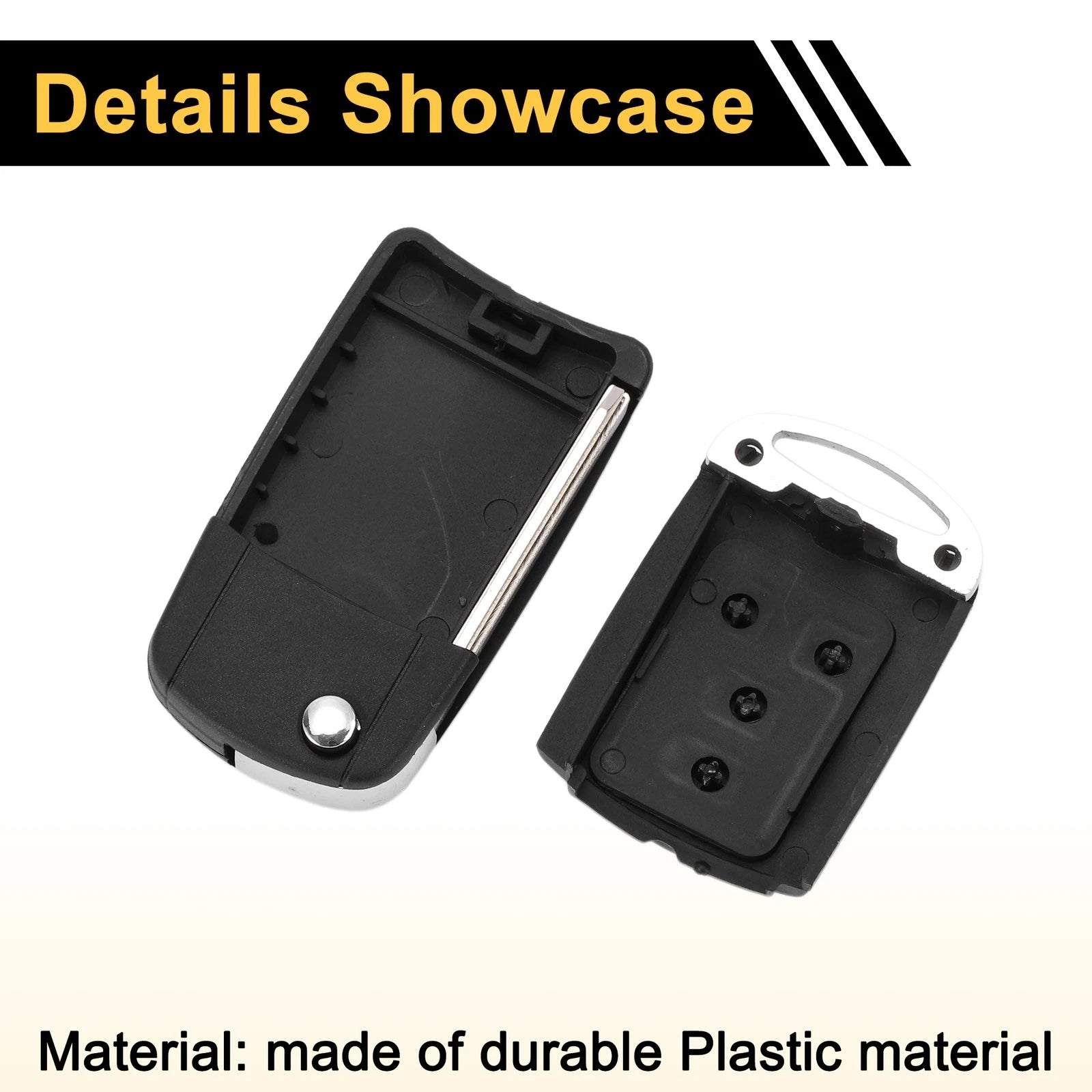 3 Button Key Fob Shell Case for Toyota RAV4 (2013–2015) Black