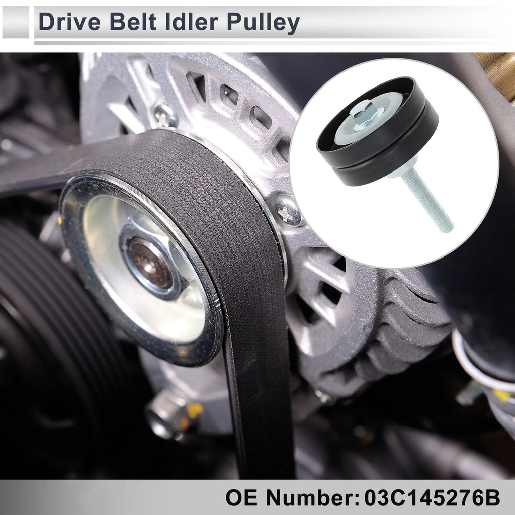 Drive Belt Idler Pulley for Volkswagen Jetta (2013–2016) No. 03C145276B Black