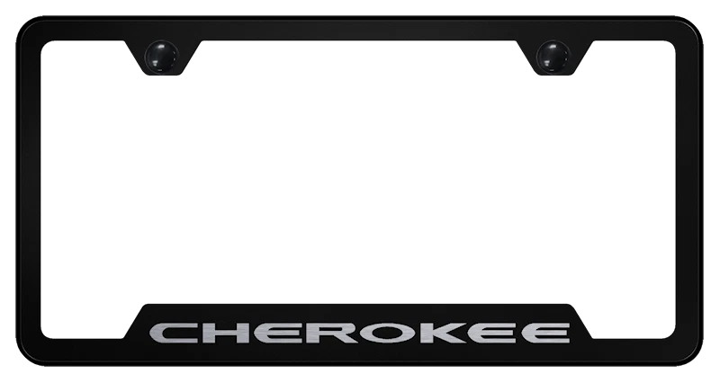 License Plate Frame Black Front for Jeep Cherokee (Premium Licensed) (2014–2023)