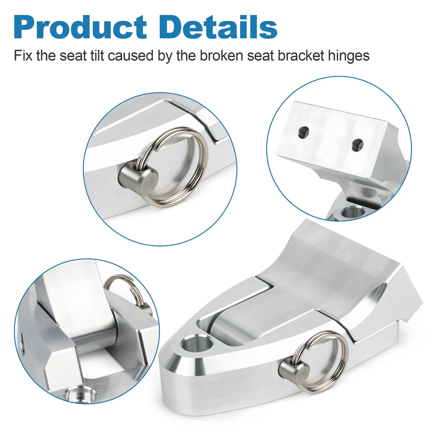 Pair Seat Hinge for Kawasaki SC Super Chicken (11047-3733-8C) Silver