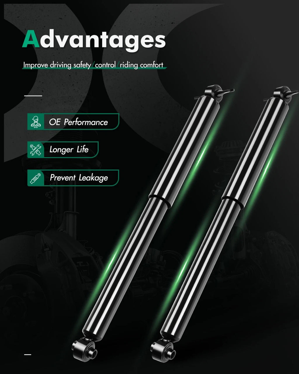 Rear Shocks Struts for Kia Rio 2001–2005 (1.5L 1.6L)