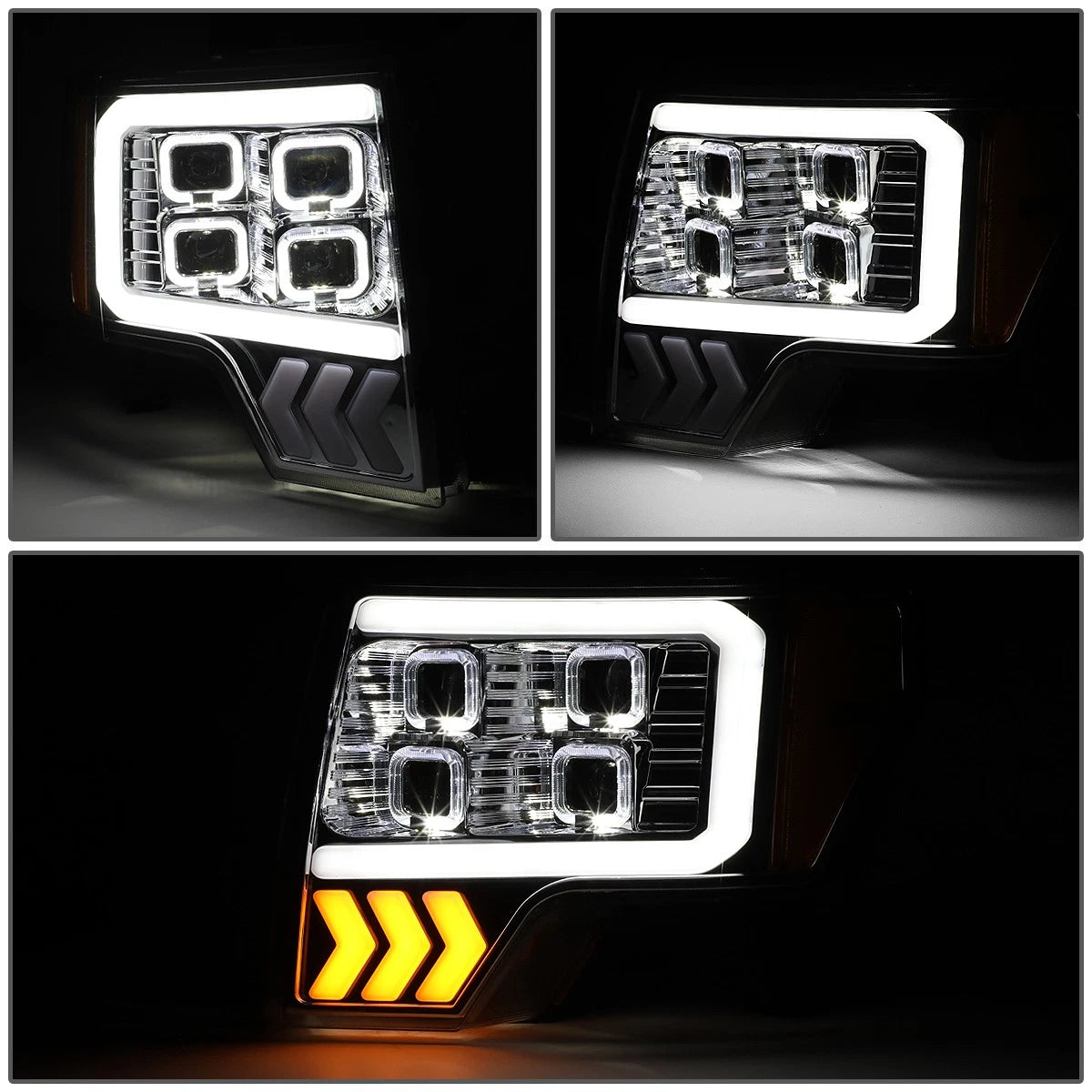 LED DRL Halo Quad Projector Headlight Lamp for Ford F-150 (2009–2014)