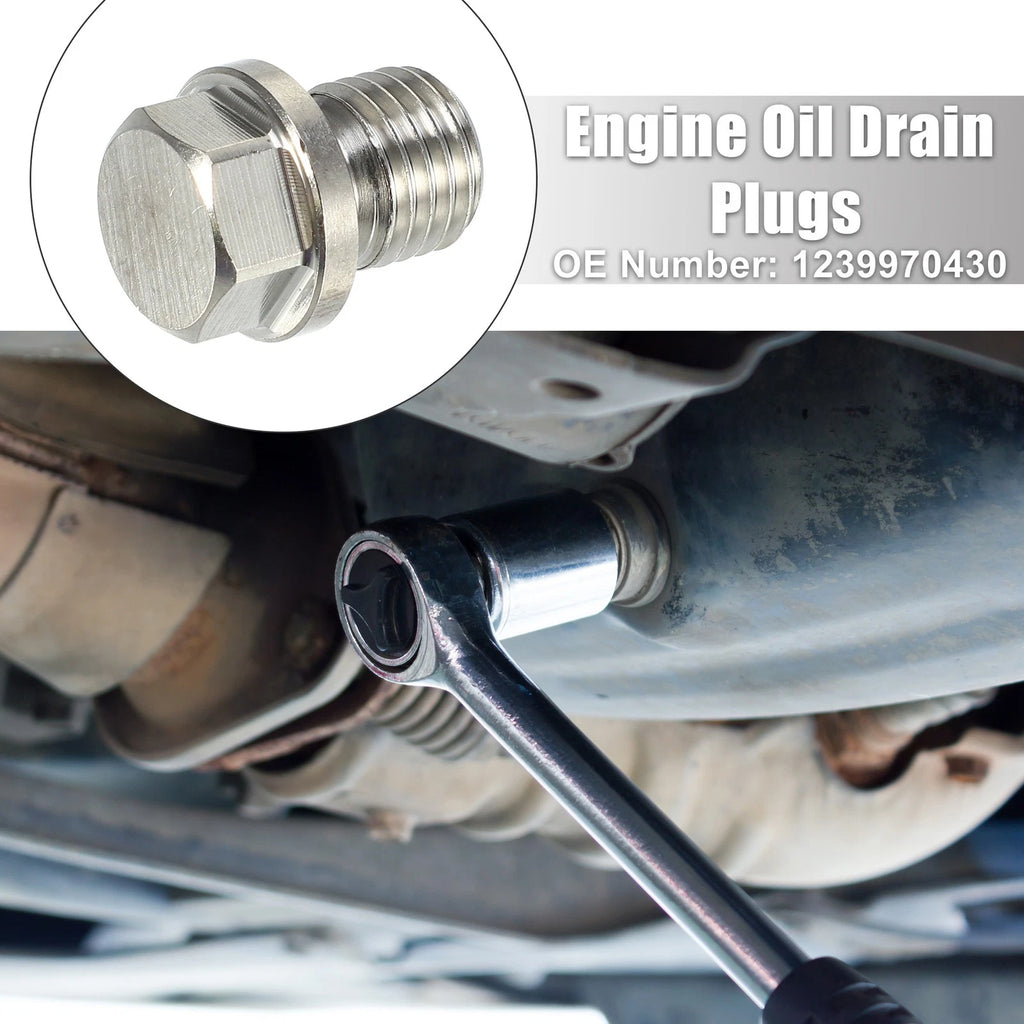Set of 1 M12x1.5 Engine Oil Drain Plug with Washer 1239970430 for Mercedes-Benz 