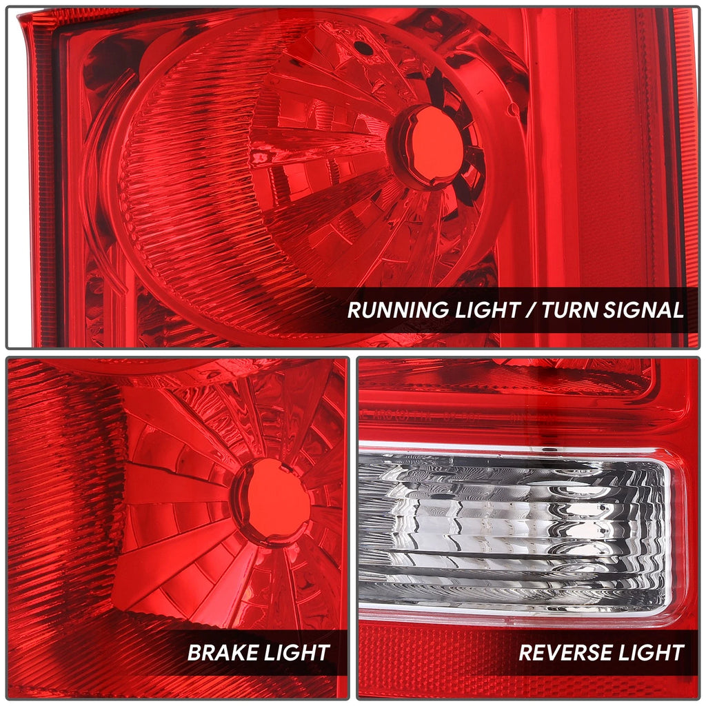 Chrome Housing Red Lens Tail Light for Honda Pilot (2009–2015)