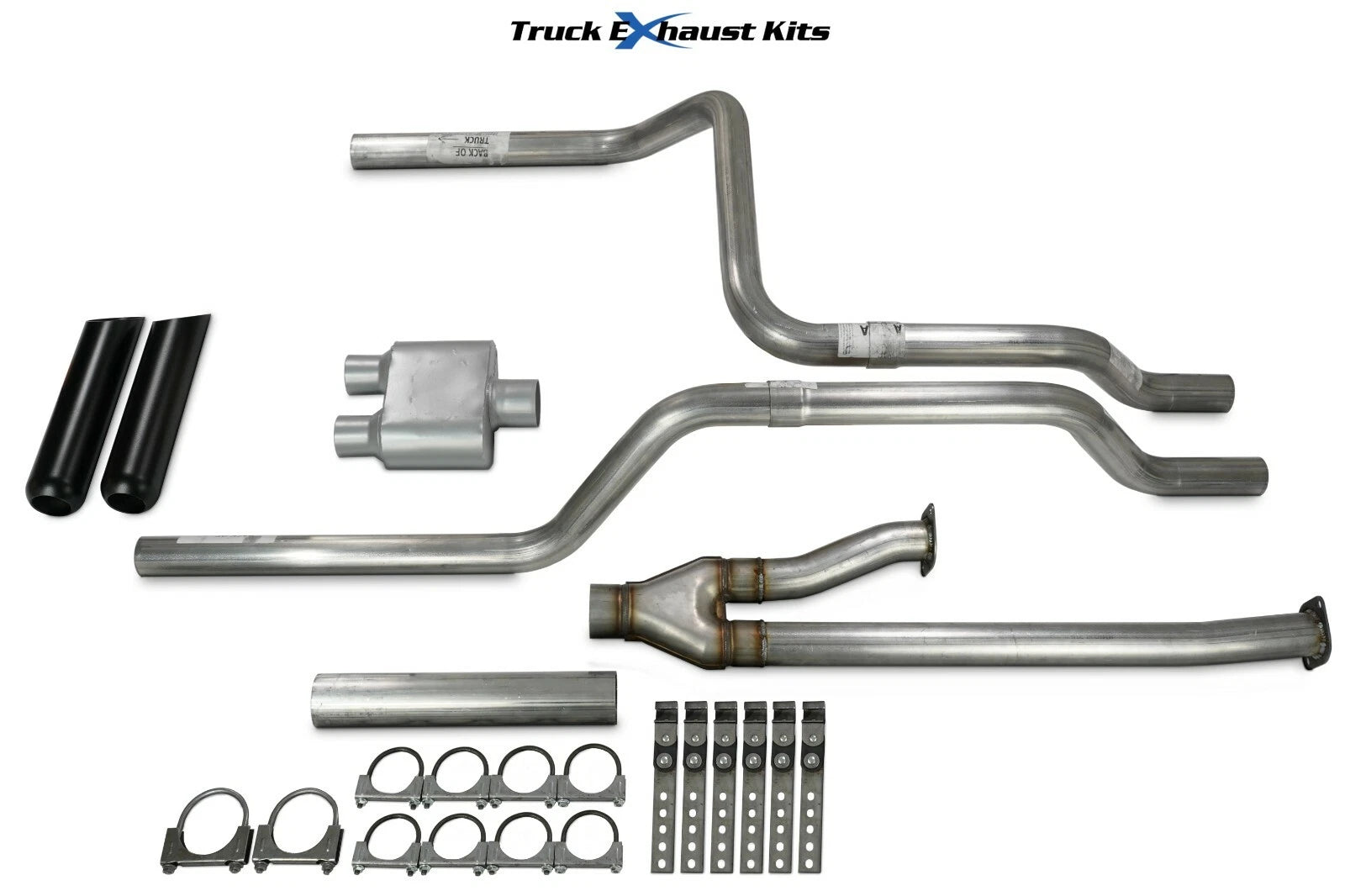 Dual Exhaust Kit for Toyota Tundra (2014–2021) 2.5" Black Tip