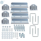 Set of 4 8" Galvanized Swivel Top Bunk Bracket Kit w/Hardware 2"x3"