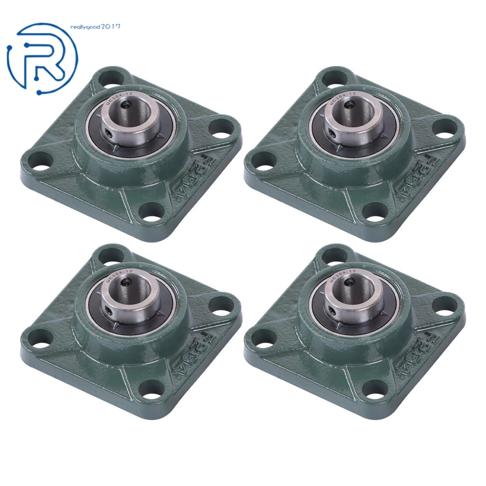 Set of 4 UCF204-12 4 Bolt Pillow Block Flange Bearings 3/4" Bore for