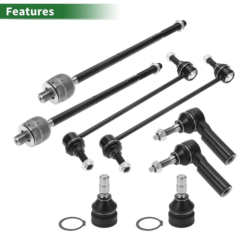 8pcs Front Suspension Kit Tie Rod End Sway Bar Link for Ford Mustang 