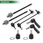 8pcs Front Suspension Kit Tie Rod End Sway Bar Link for Ford Mustang 
