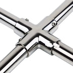 4-Way Cross Pipe Connector for Marine Applications (Stainless Steel 316)