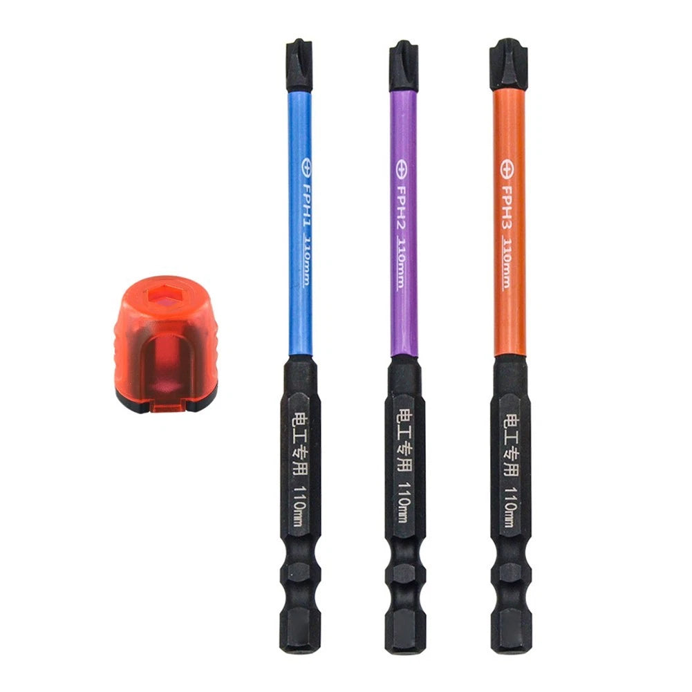 Screwdriver Bits Set of 4 Red Cross Yellow 4.5mm 65mm