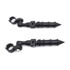 1.25" Black Bamboo Adjustable Footrest for Front Engine Guard (Fits 1.25")