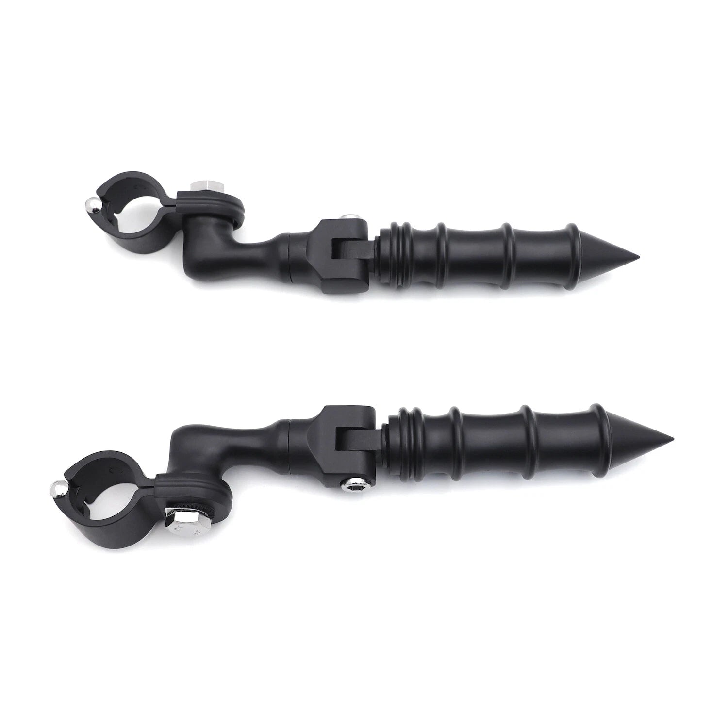 1.25" Black Bamboo Adjustable Footrest for Front Engine Guard (Fits 1.25")