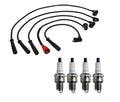 Denso Wire Set & 4 Double Platinum Spark Plugs for Mazda Nissan (L4)