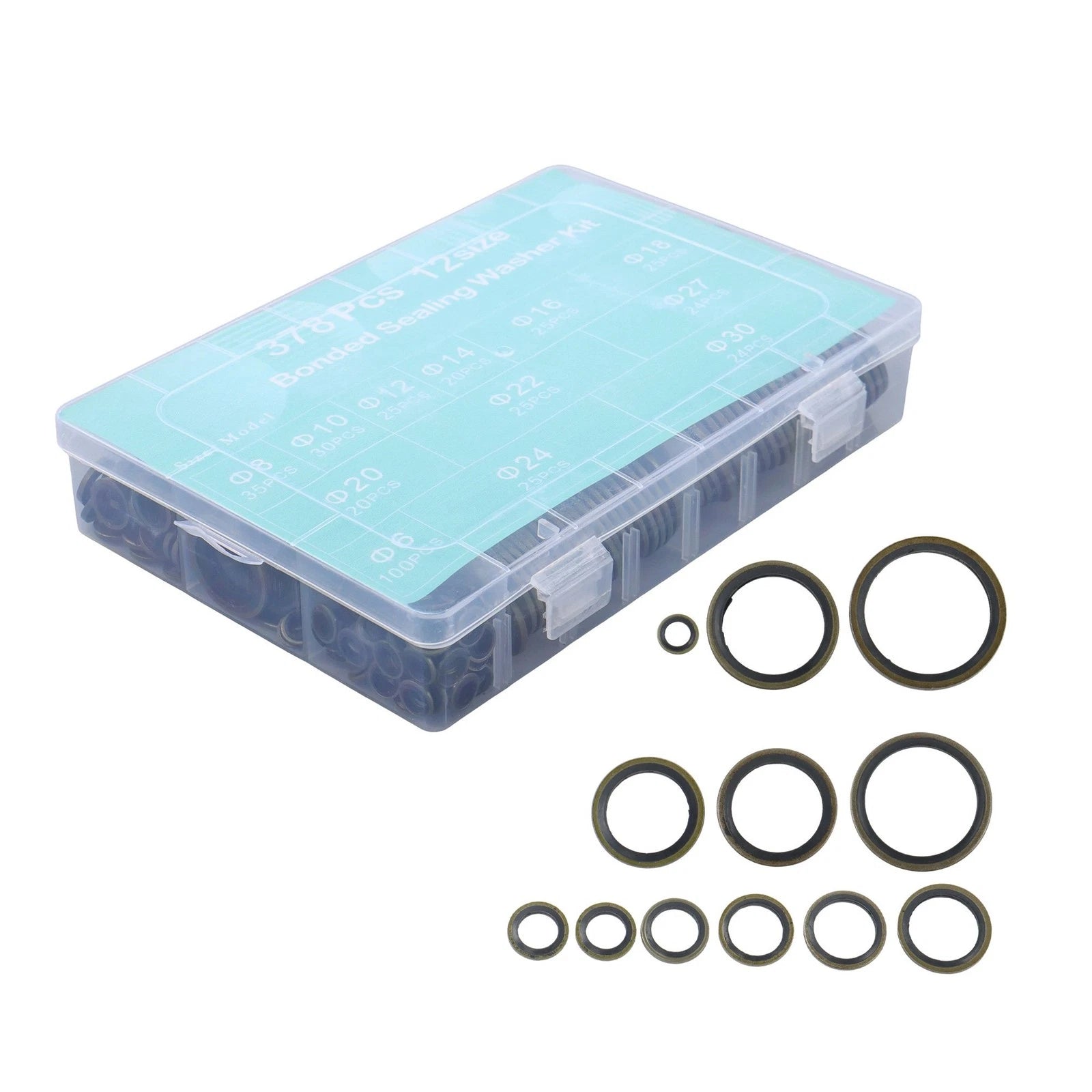 Set of 378 NBR Metal Bonded Sealing Washers for Various Applications