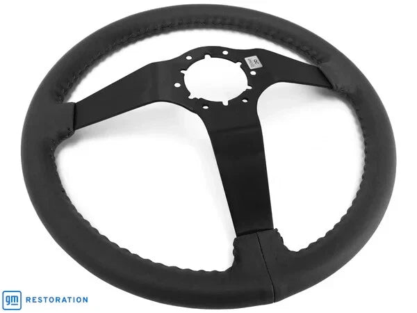 Leather Steering Wheel 14 Inch Solid 3 Spoke Replacement for GM (2005–2015)