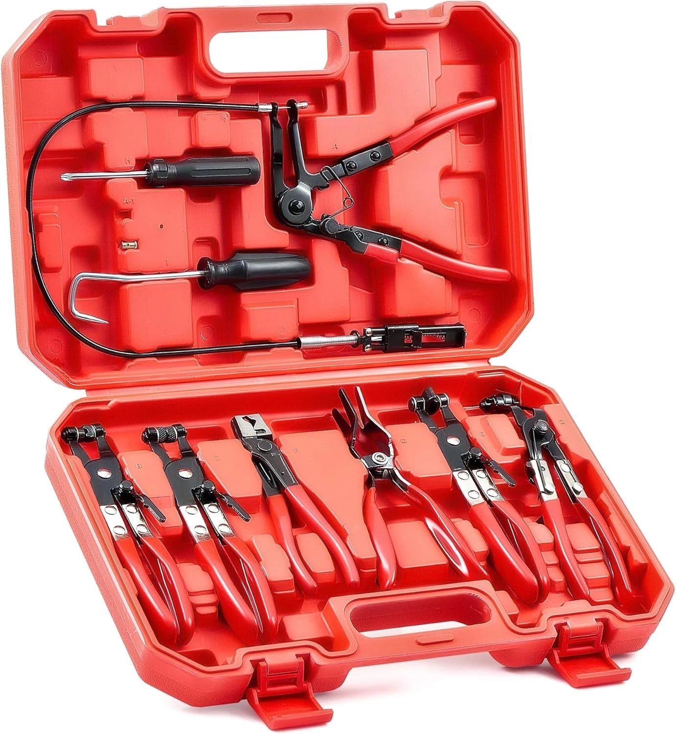 9PCS Hose Clamp Plier Tool Set for Flexible Hoses (Swivel Jaw, Flat, Angled)