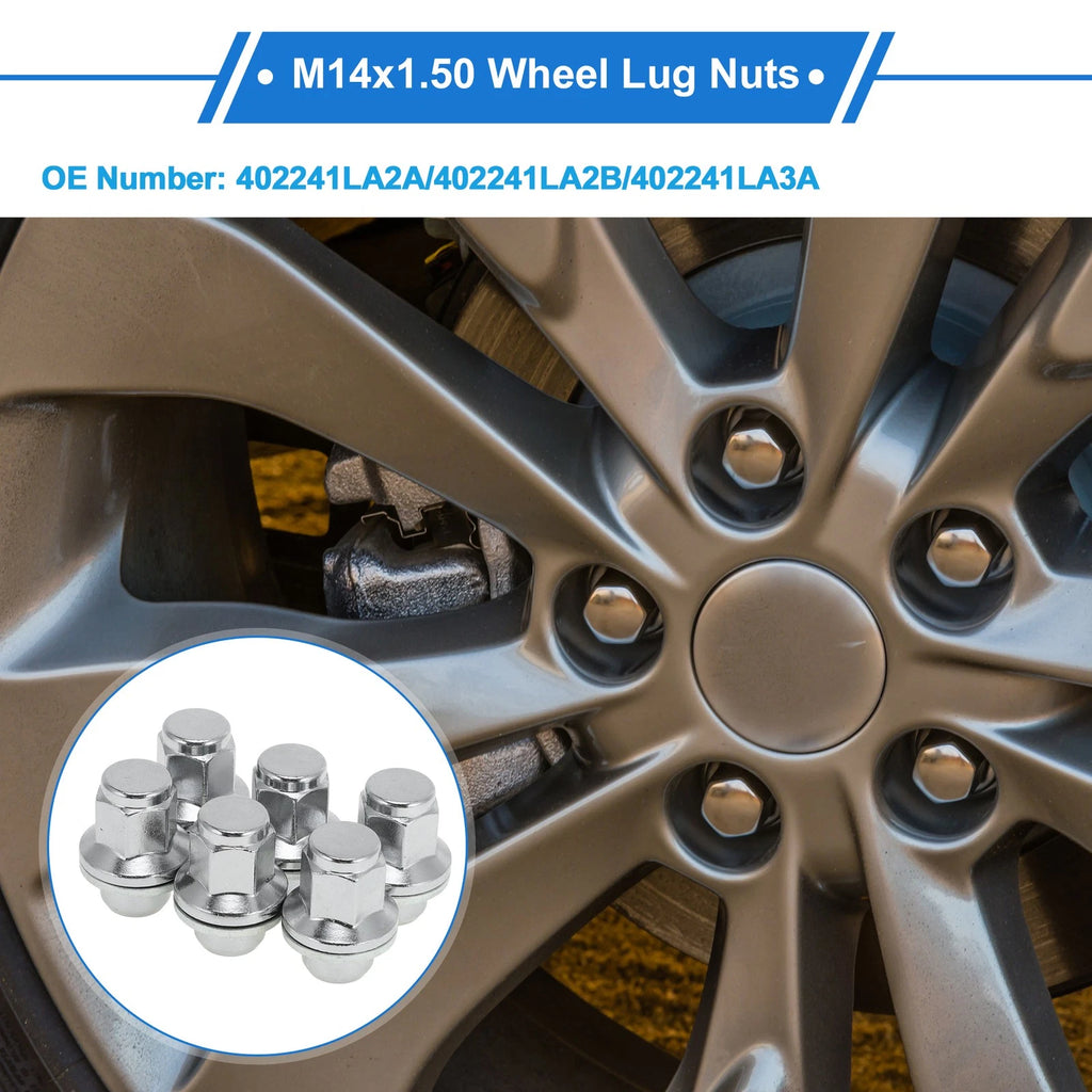 6 Pcs M14x1.50 Wheel Lug Nuts for Infiniti QX56 (2011–2013) No. 402241LA2A