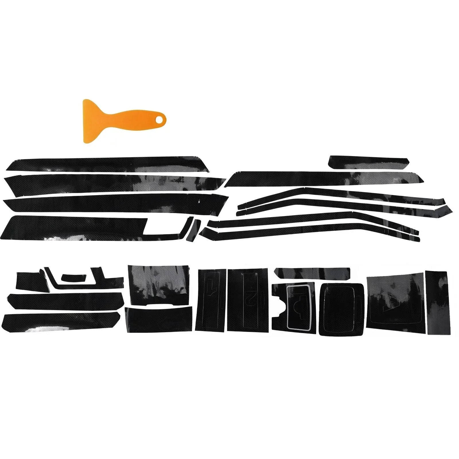 For-Class E W212 Carbon Fiber 5D Pattern Trim Decal for E-Class (2010–2016)