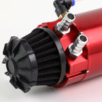 Red Aluminum Oil Reservoir Catch Tank Can with Breather Filter for Universal