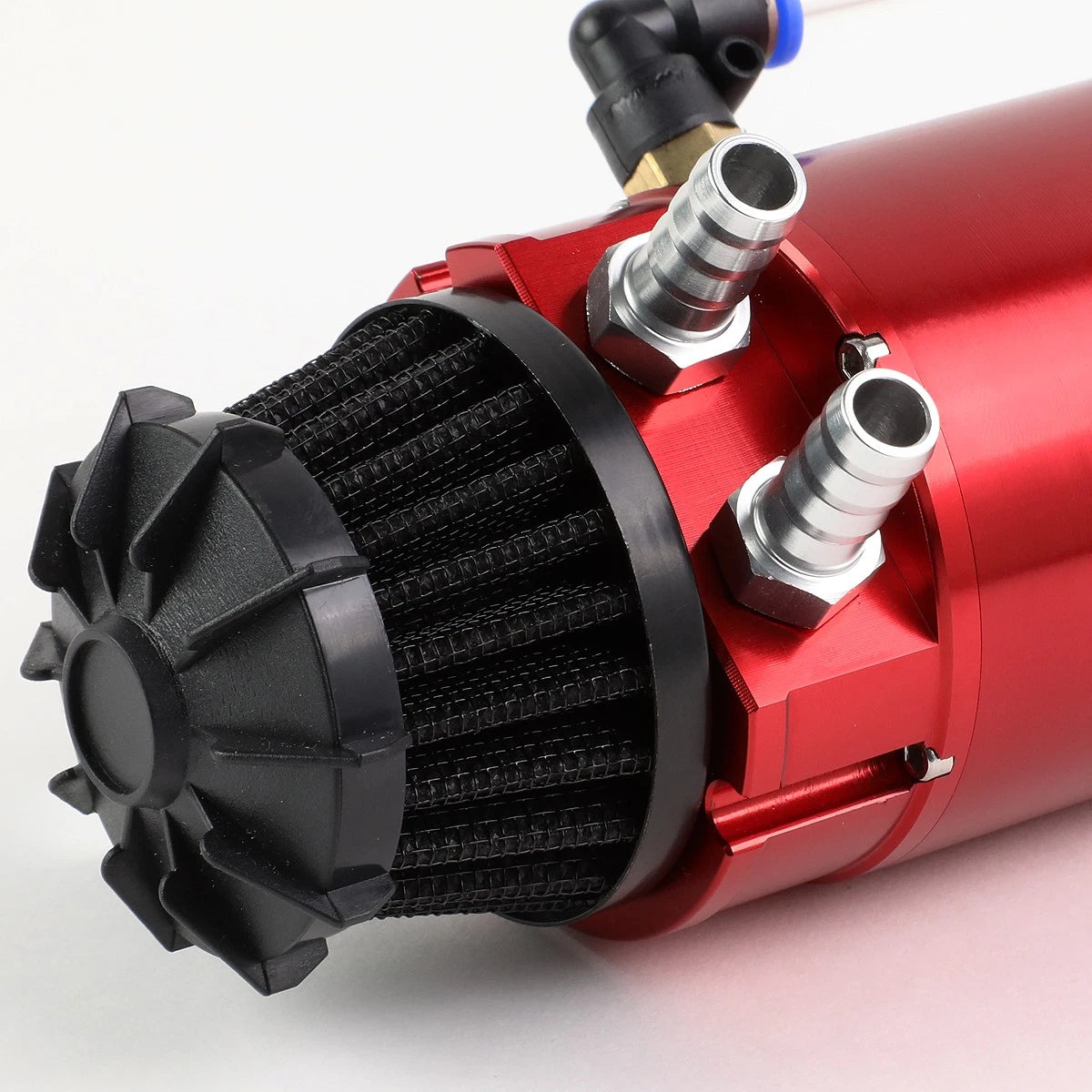 Red Aluminum Oil Reservoir Catch Tank Can with Breather Filter for Universal