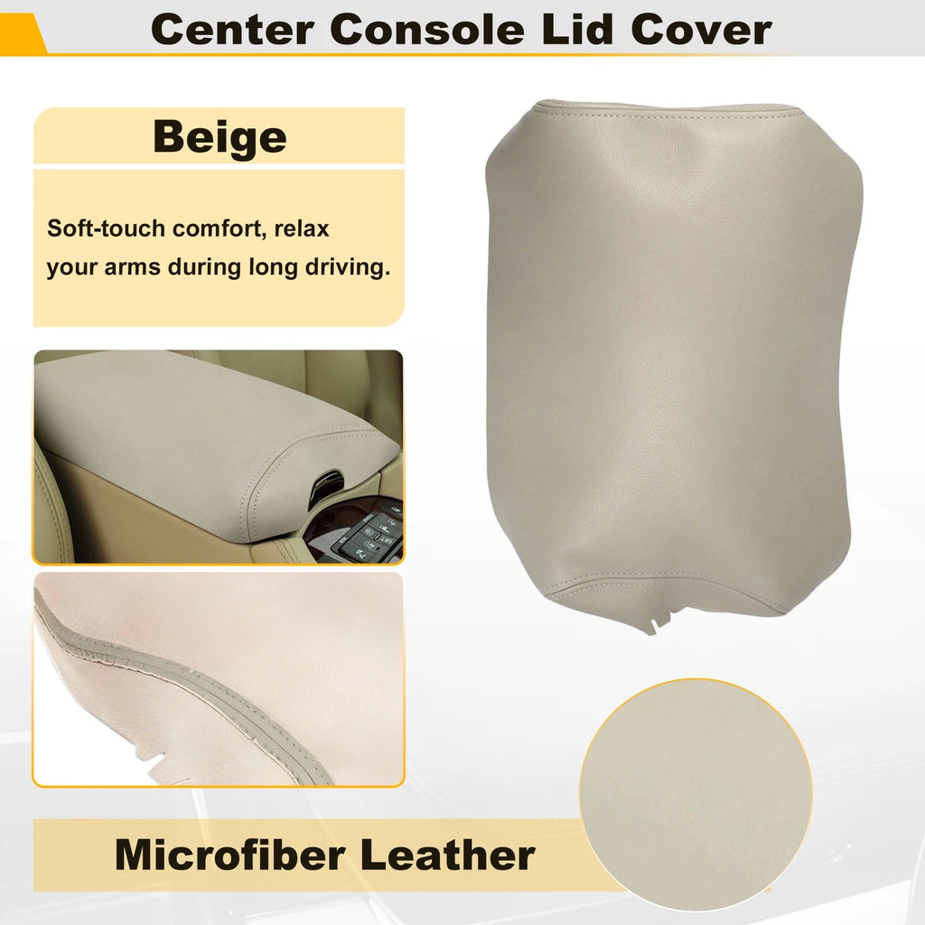 Leather Front Center Console Armrest Lid Cover for Lexus LS460 (2007–2012) Beige