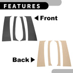 Set of 4 Car Pillar Window Trim for Dodge Ram 1500 (1994–2001) Black Carbon Fiber