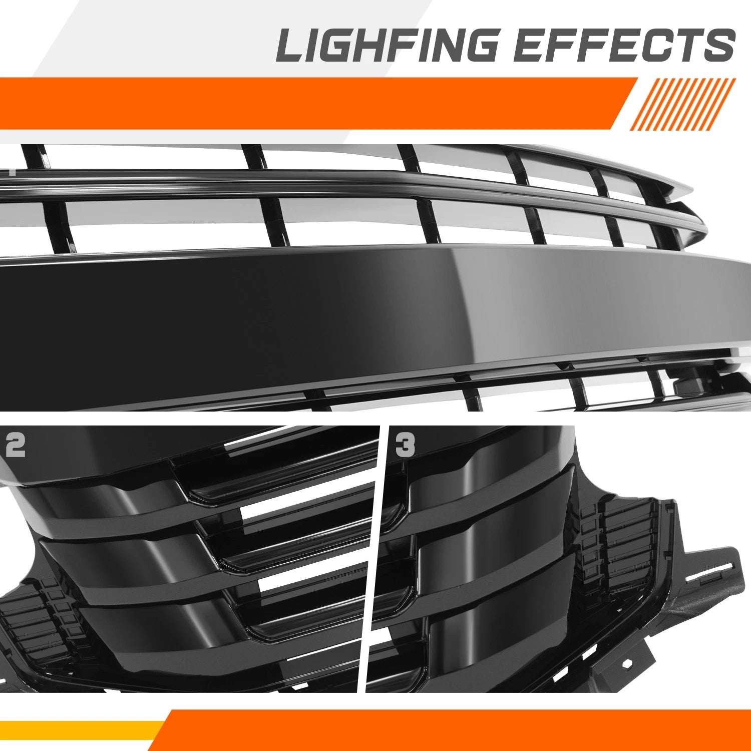 Badgeless Horizontal Slat Front Grille for Chevrolet Suburban Tahoe (2021–2024)