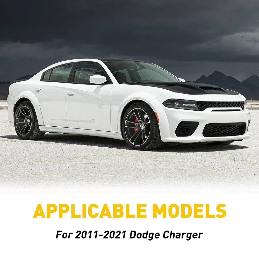 Set of 6 Piano Black Pillar Posts for Dodge Charger (2011–2021)