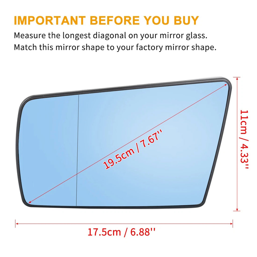Heated Driver Left Side Mirror Glass w/ Backing for Mercedes-Benz C220 C280 E420 (1994–2002)