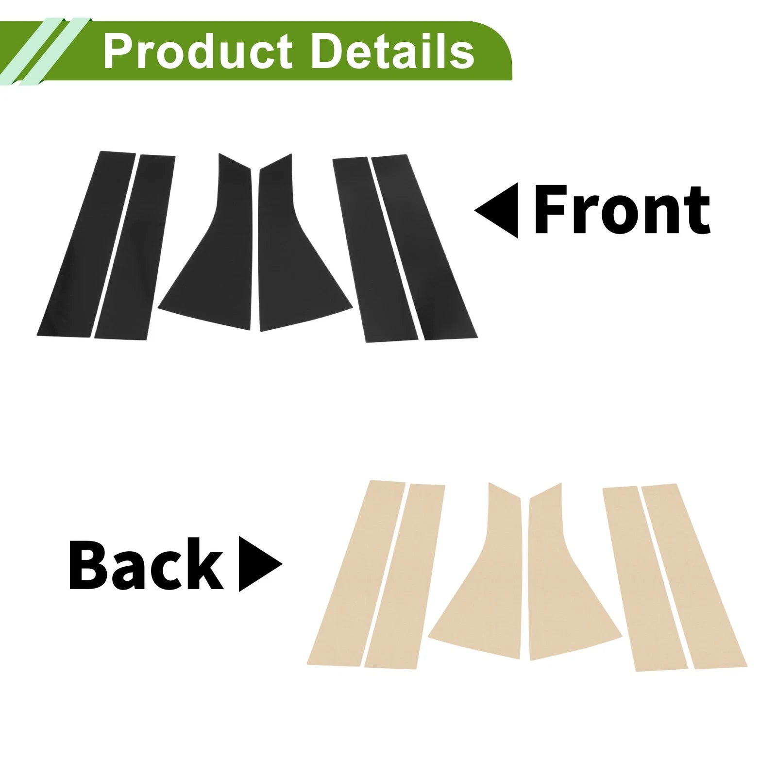 6 Pcs Pillar Window Trim for Chevy Blazer (2019–2024) Black