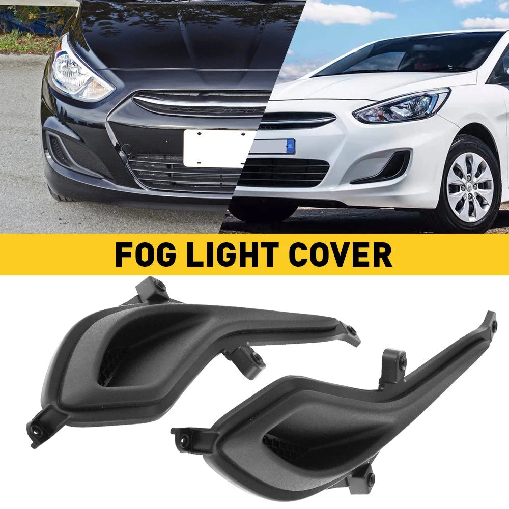 Set of 2 Front Bumper Fog Light Hole Covers for Hyundai Accent (2012–2017)