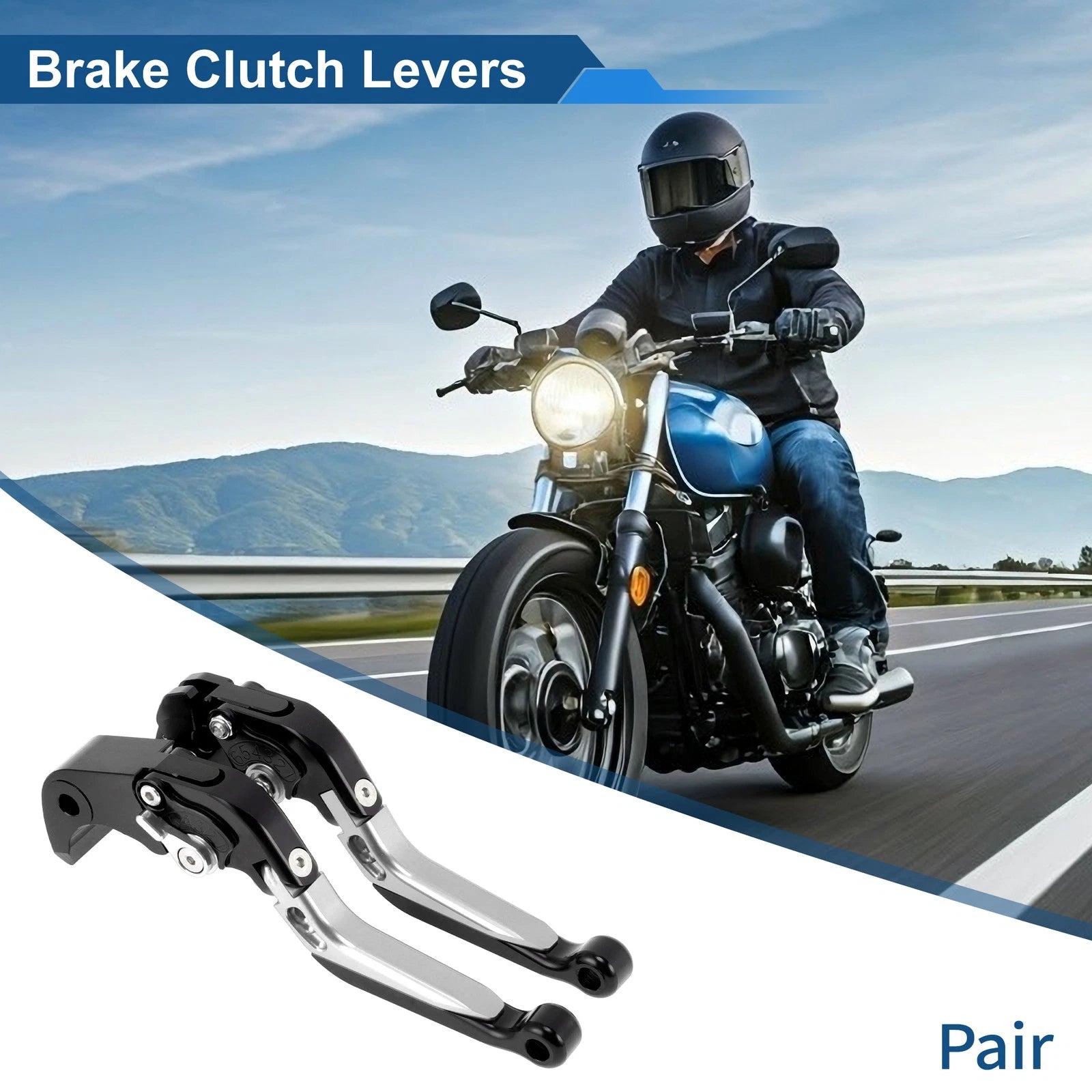 Brake Clutch Levers for Suzuki GSXR1000 (2009–2019) Black Head Silver Tone