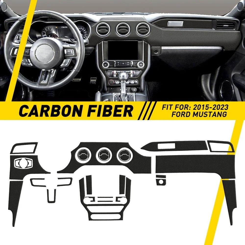 30PCS Carbon Fiber Interior Trim Kit for Ford Mustang (2015–2023)
