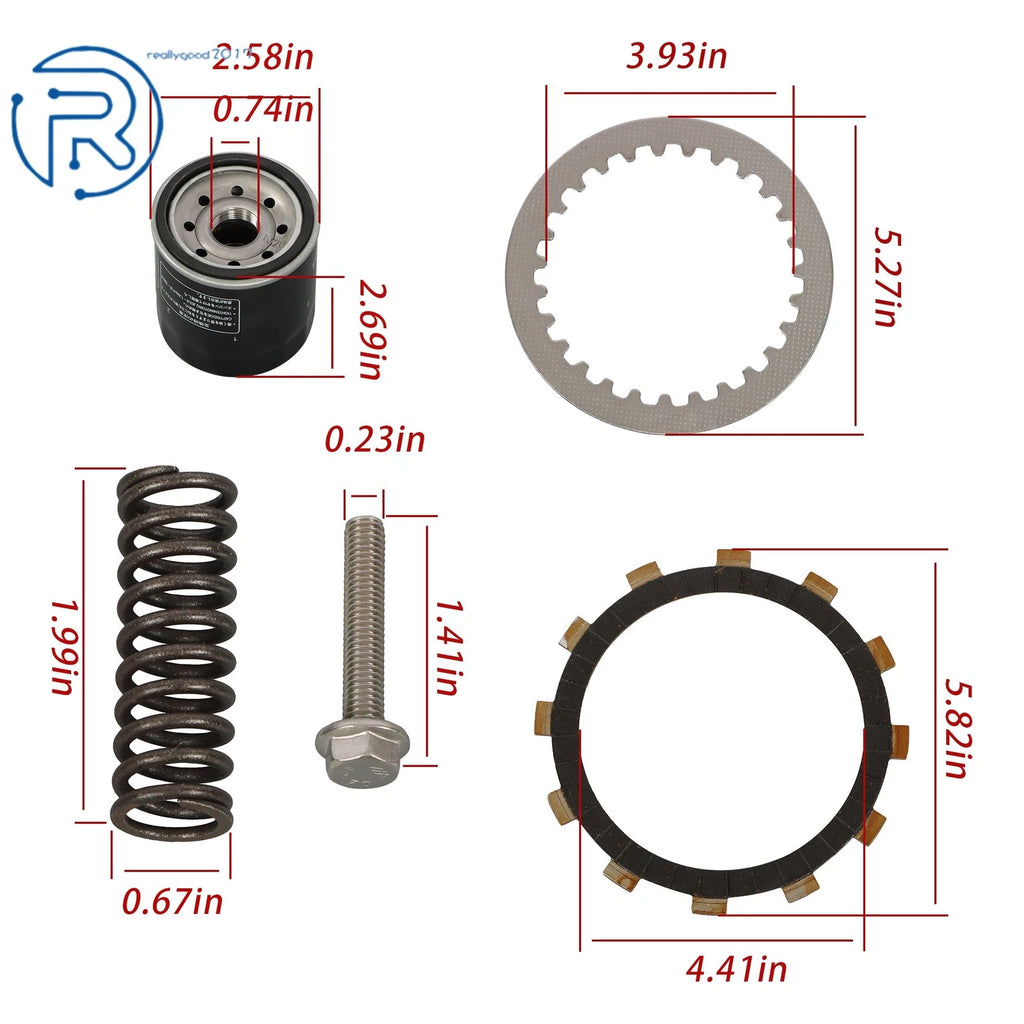Clutch Plates Kit with Heavy Duty Springs & Gasket for Yamaha FZS6 FZ6 YZF