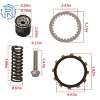 Clutch Plates Kit with Heavy Duty Springs & Gasket for Yamaha FZS6 FZ6 YZF