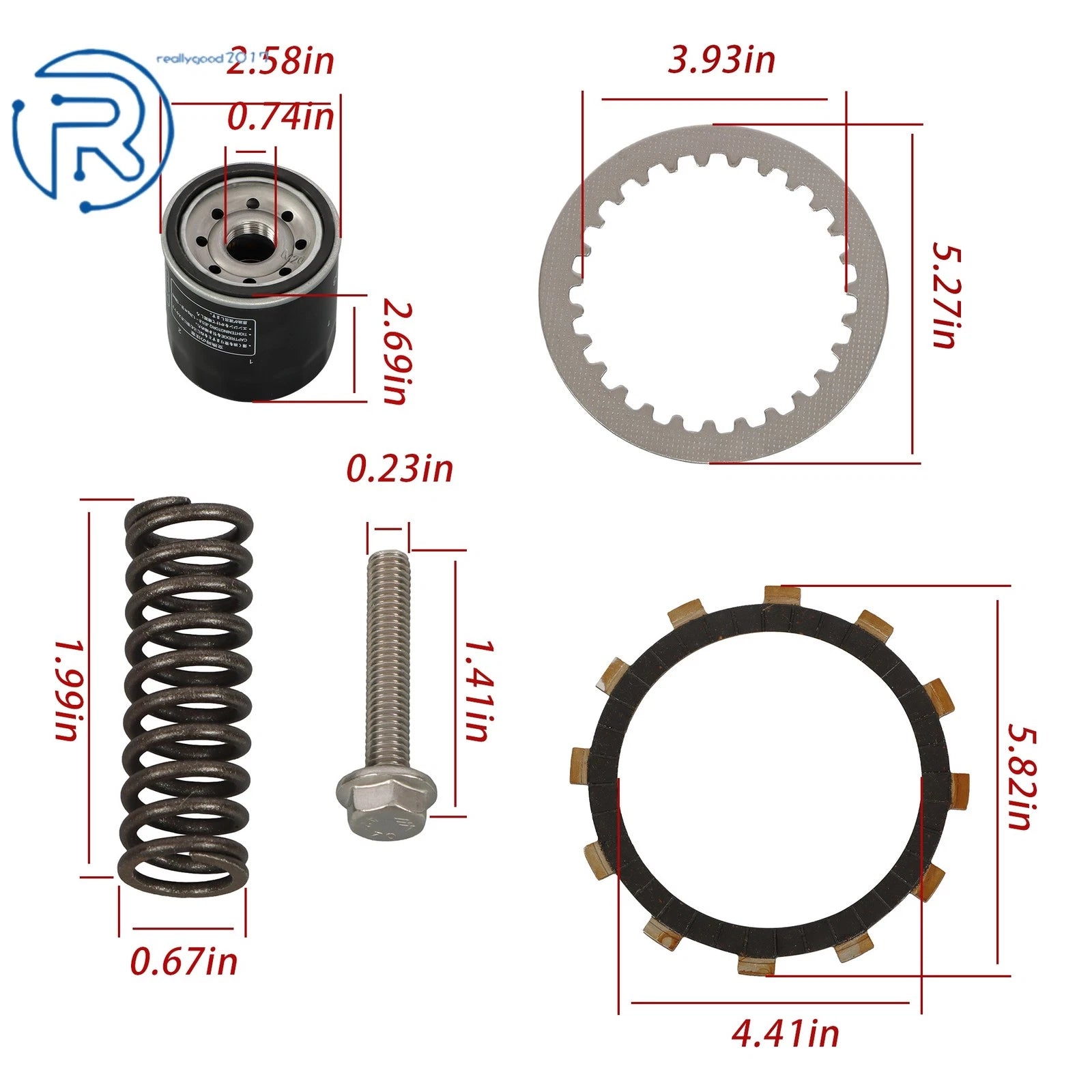 Clutch Plates Kit with Heavy Duty Springs & Gasket for Yamaha FZS6 FZ6 YZF