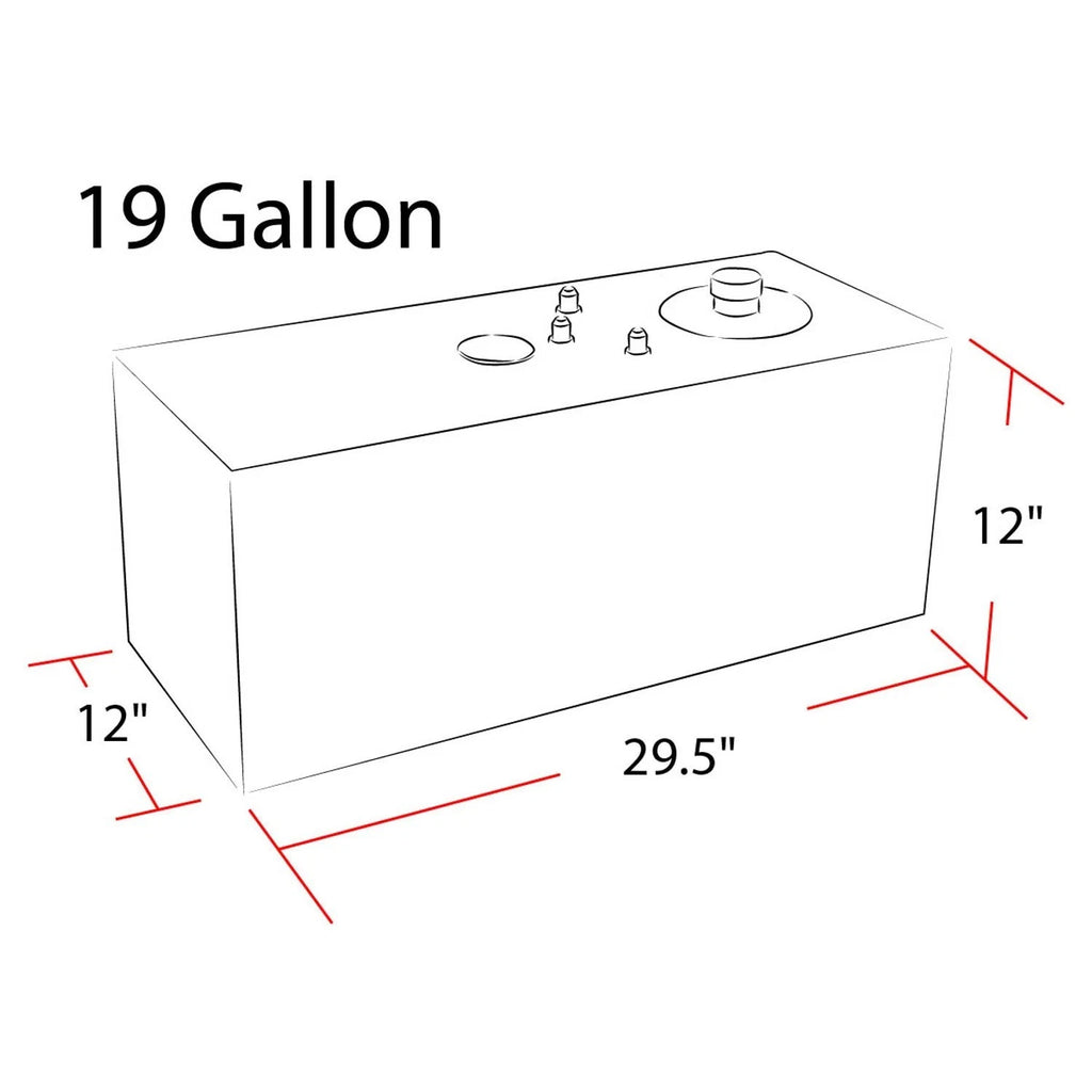 19 Gallon Top-Feed Black Fuel Cell Gas Tank with Cap & Level Sender for Universal