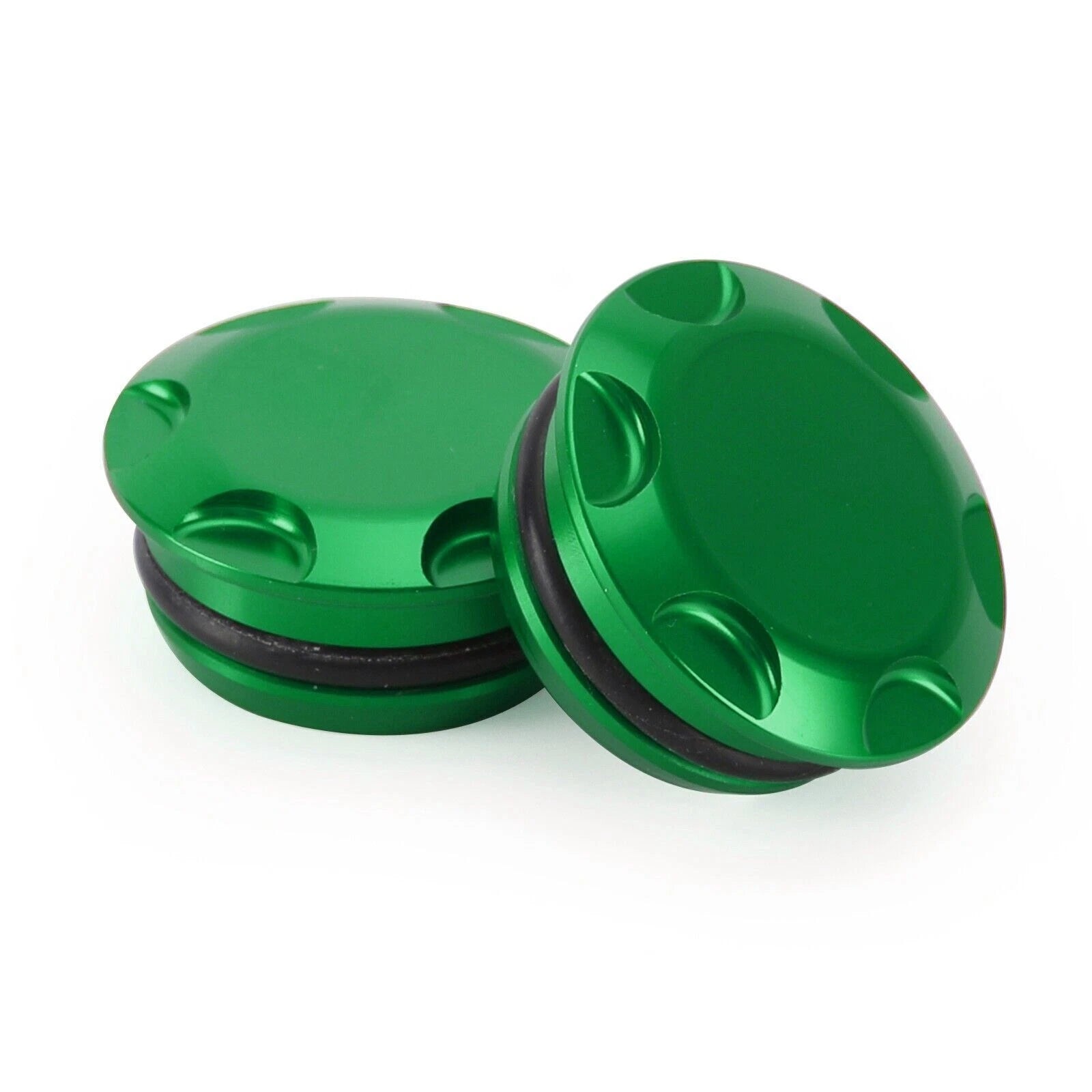 Aluminum Green Frame Hole Caps for Kawasaki Ninja 250 400 (2018–2022)