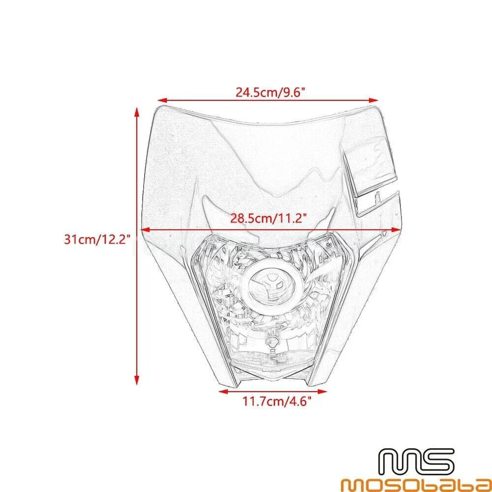 Dirt Bike Front LED Headlight Fairing for Honda CR125, Yamaha WR250