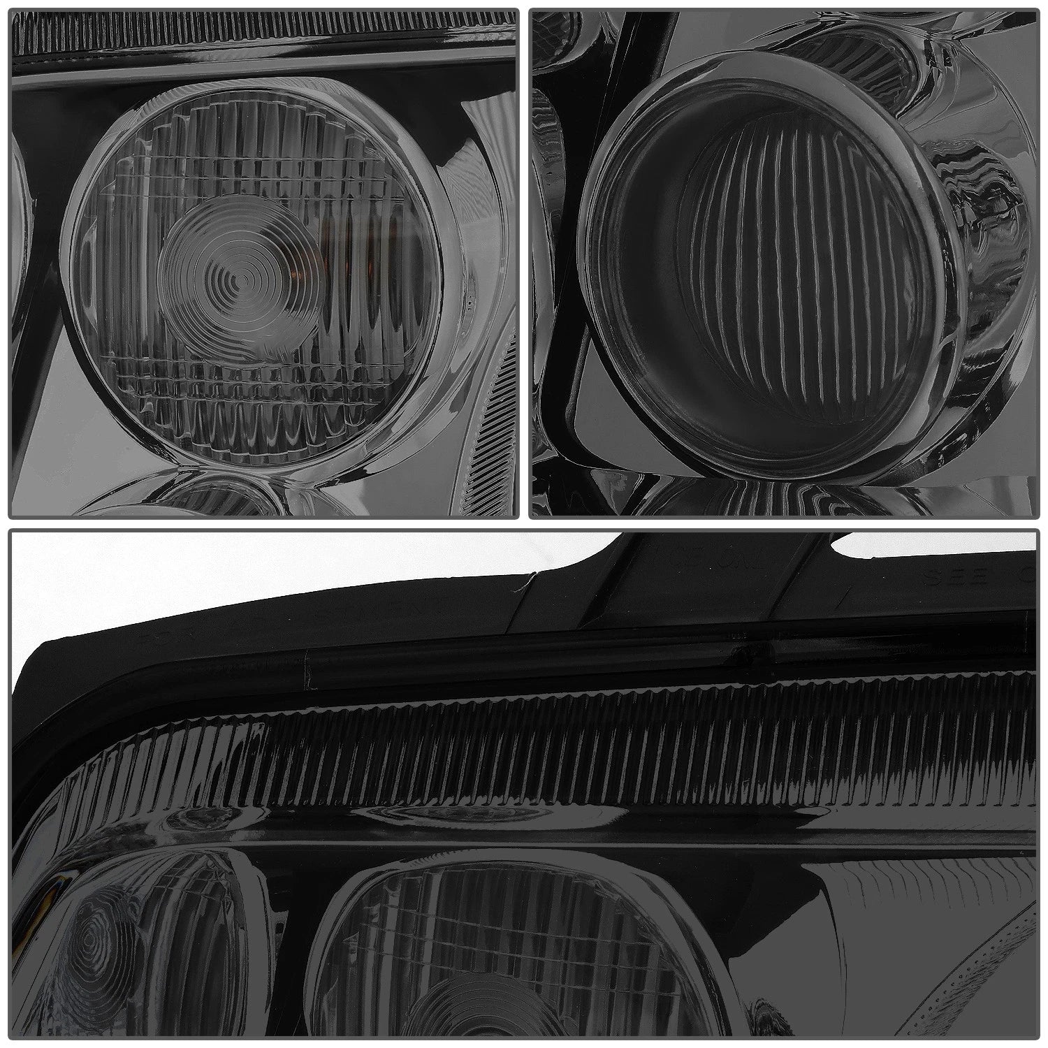 Pair of Smoked Housing Clear Lens Headlights for VW Jetta Mk4 (1999–2005)