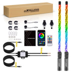 2X 2FT RGB LED Whip Lights for Polaris RZR