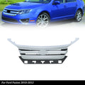 Set of 4 Front Upper Bumper Grilles for Ford Fusion (2010–2012) with Chrome Trim