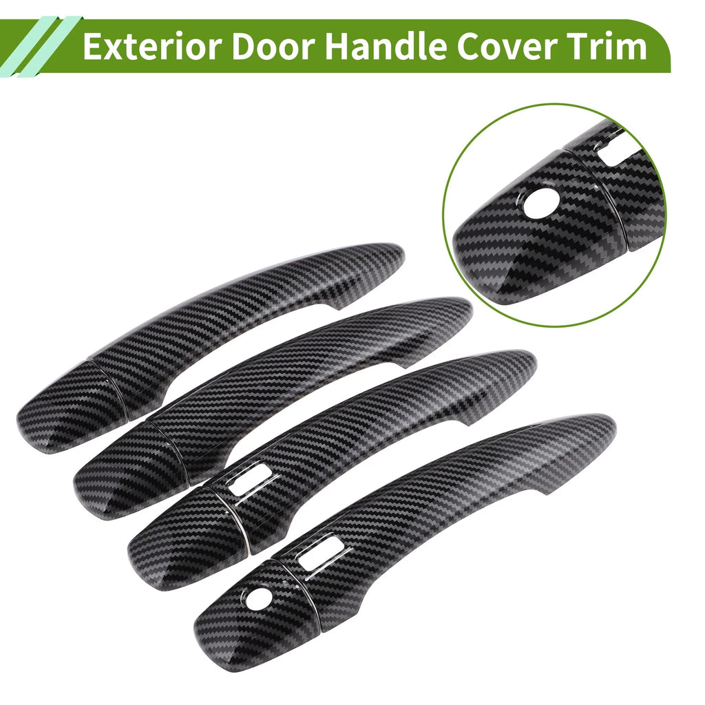 Exterior Door Handle Cover Trim for Nissan Sentra Sedan (2020–2022) Carbon Fiber Black