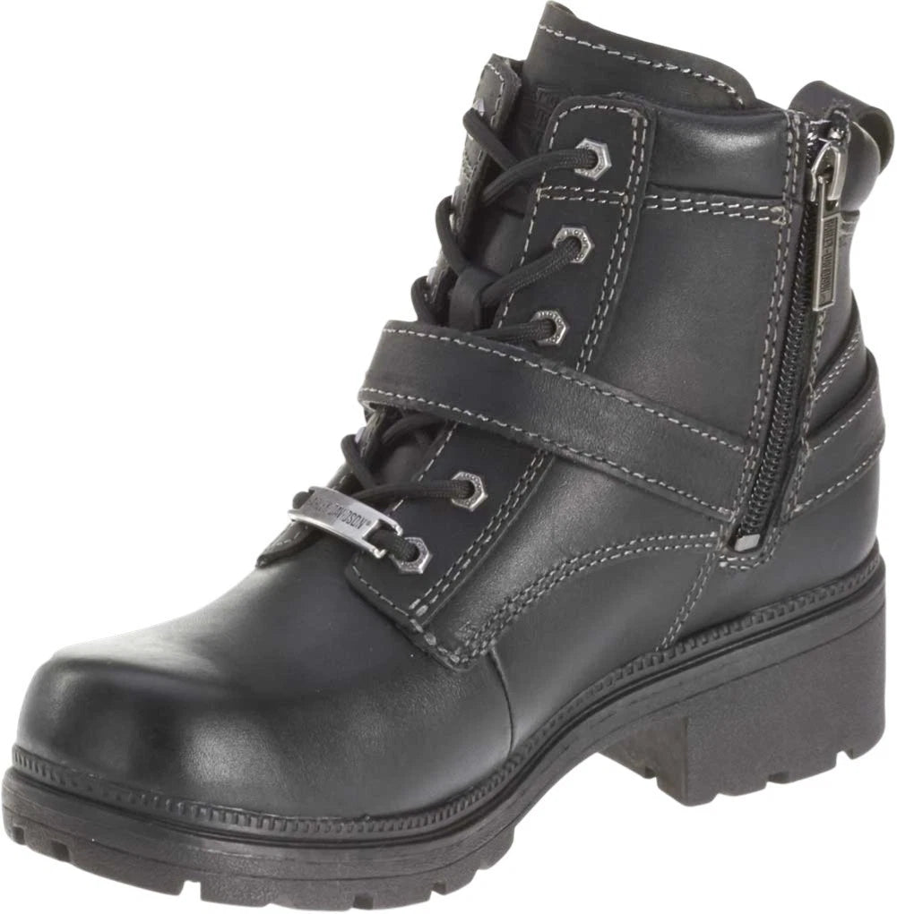 Harley-Davidson Women's Tegan Black Lace-Up Boots Size 9.5 (D84424)