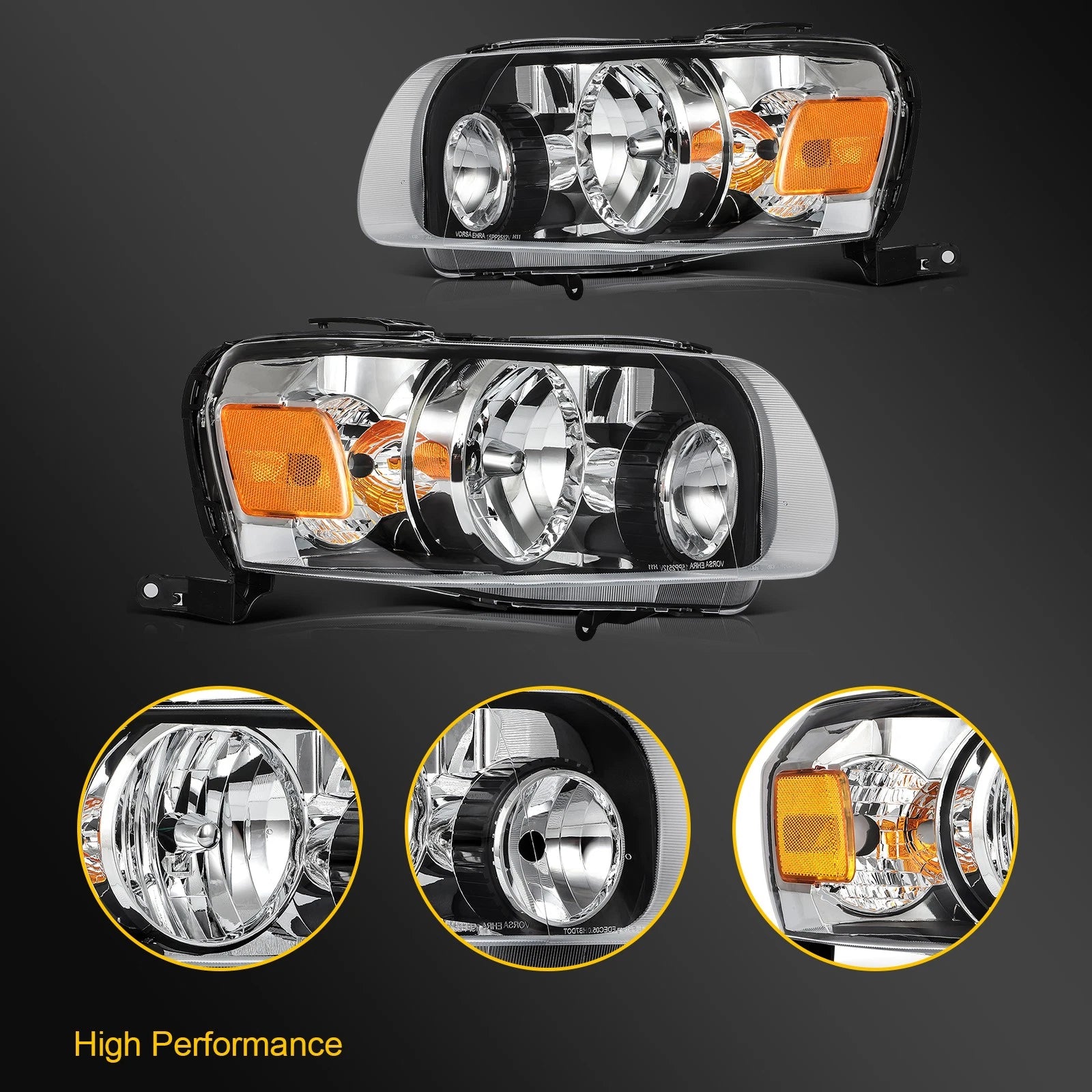 Headlight Assembly for Ford Escape (2005–2007) Black Housing