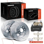 Set of 6 Front Drilled Brake Rotors & Ceramic Pads for Chevy Camaro Cadillac CTS