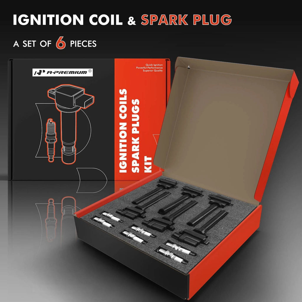 Set of 6 Ignition Coils & Iridium Spark Plugs for Suzuki Grand Vitara (2000–2005)