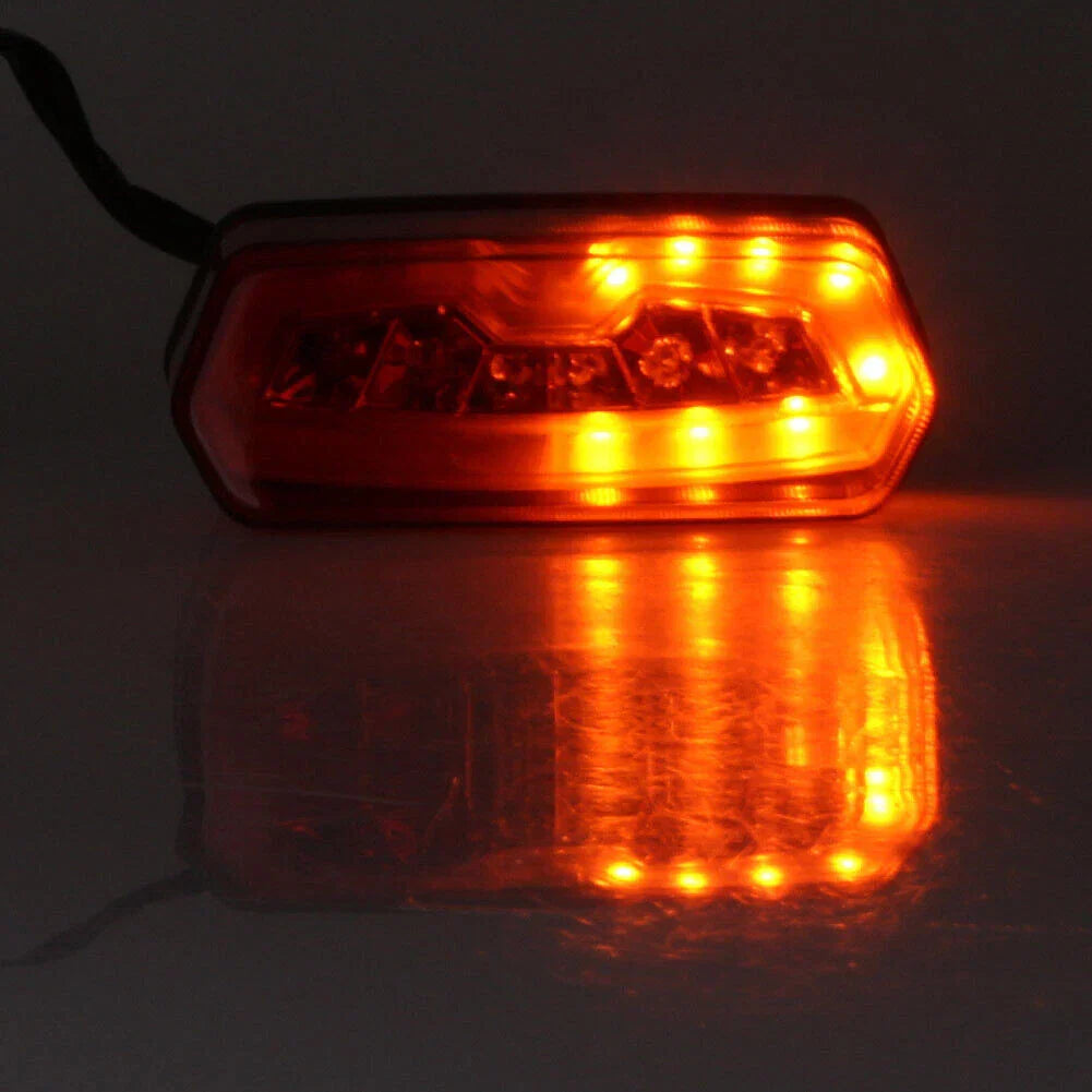 Red Lens LED Fender License Plate Light & Yellow Turn Signal Lights for Universal
